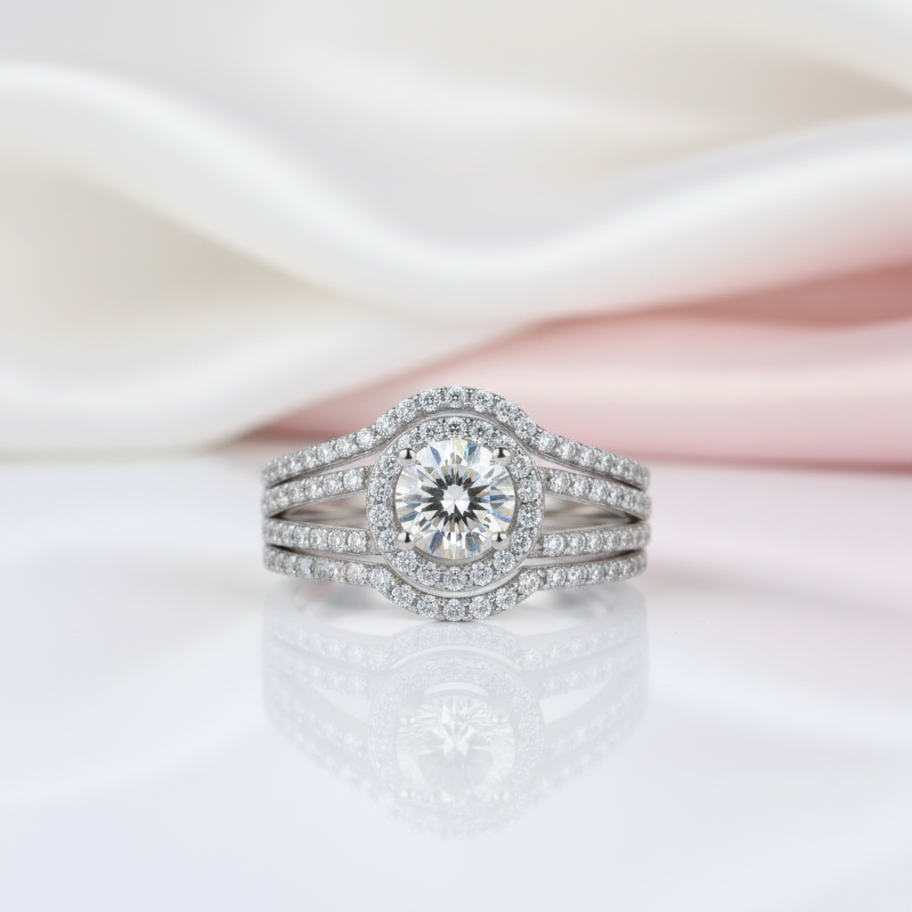 Beautiful 3-Piece Diamond Option Bridal Ring Set-Black Diamonds New York