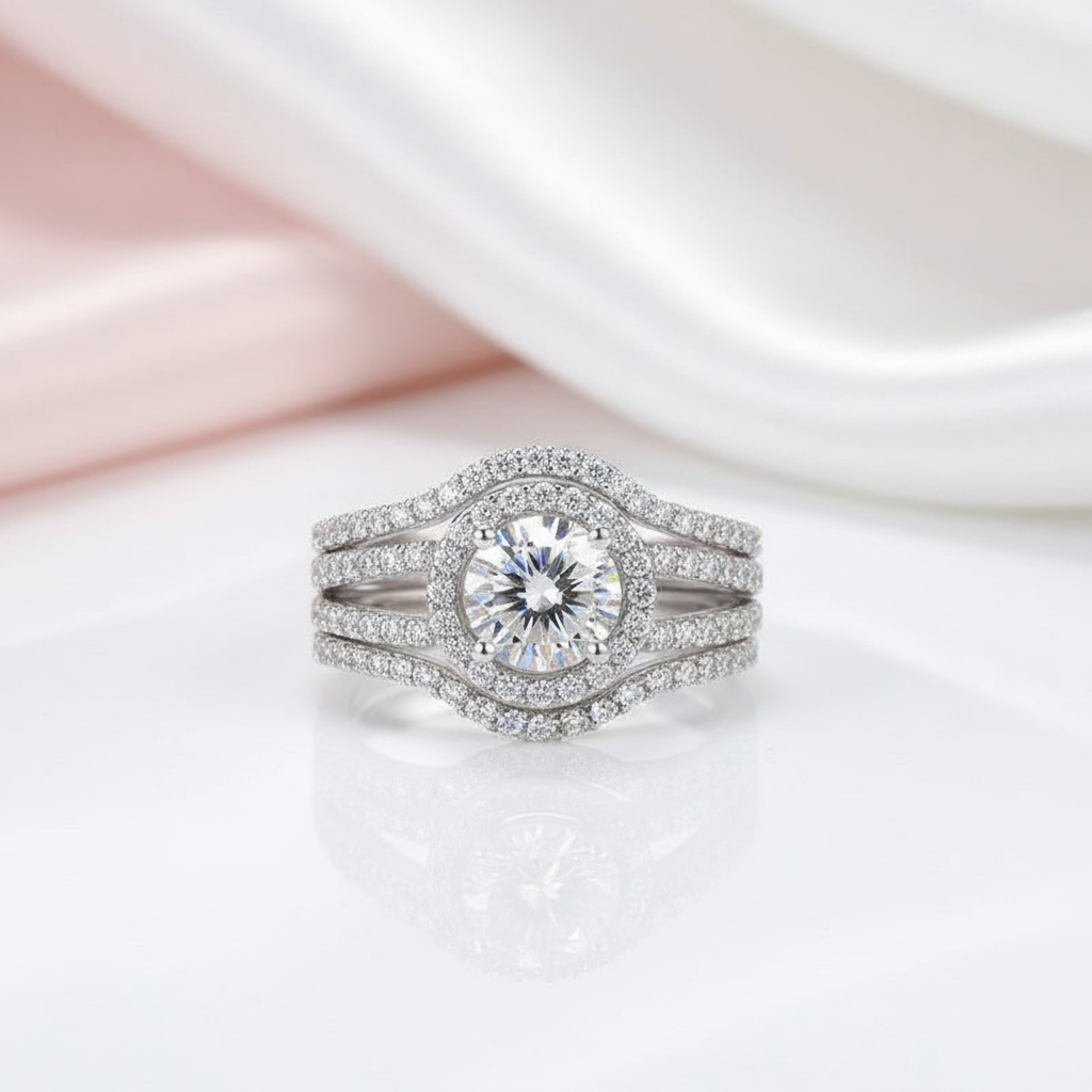Beautiful 3-Piece Diamond Option Bridal Ring Set-Black Diamonds New York