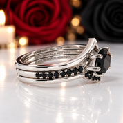 Beautiful In My Eyes- Black Diamond Option Marquise Cut 14K White Gold Gothic Wedding Ring-Black Diamonds New York