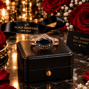 Beautiful In My Eyes- Black Diamond Option Marquise Cut 14K White Gold Gothic Wedding Ring-Black Diamonds New York