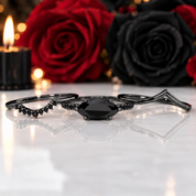 Beautiful In My Eyes- Black Diamond Option Marquise Cut 14K White Gold Gothic Wedding Ring-Black Diamonds New York