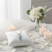 Beautiful Seahorse Pendant Necklace-Black Diamonds New York