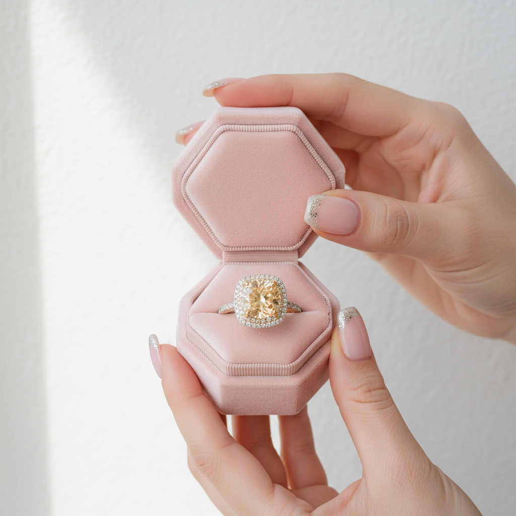 Round Cut 3.0 Ct Yellow Diamond Double Halo Engagement Ring-Black Diamonds New York