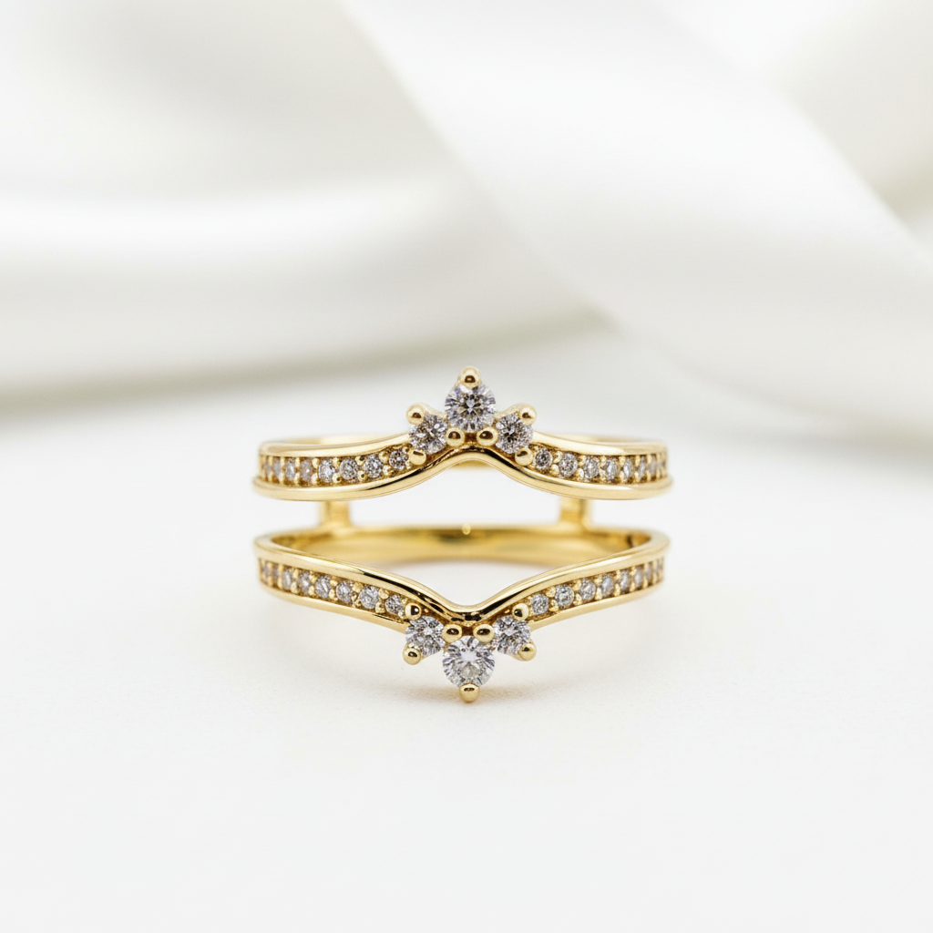 Crown Round Diamond Option Women's Ring Enhancer-Black Diamonds New York