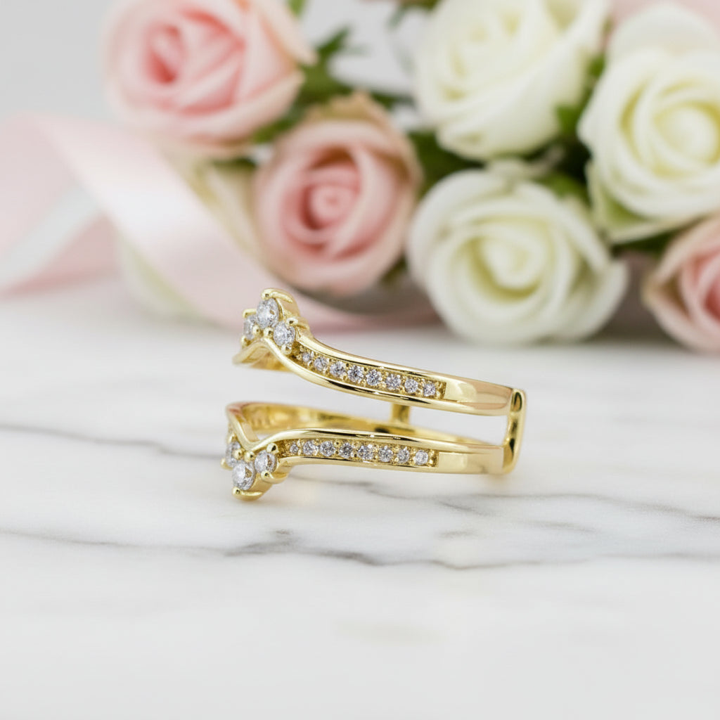 Crown Round Diamond Option Women's Ring Enhancer-Black Diamonds New York