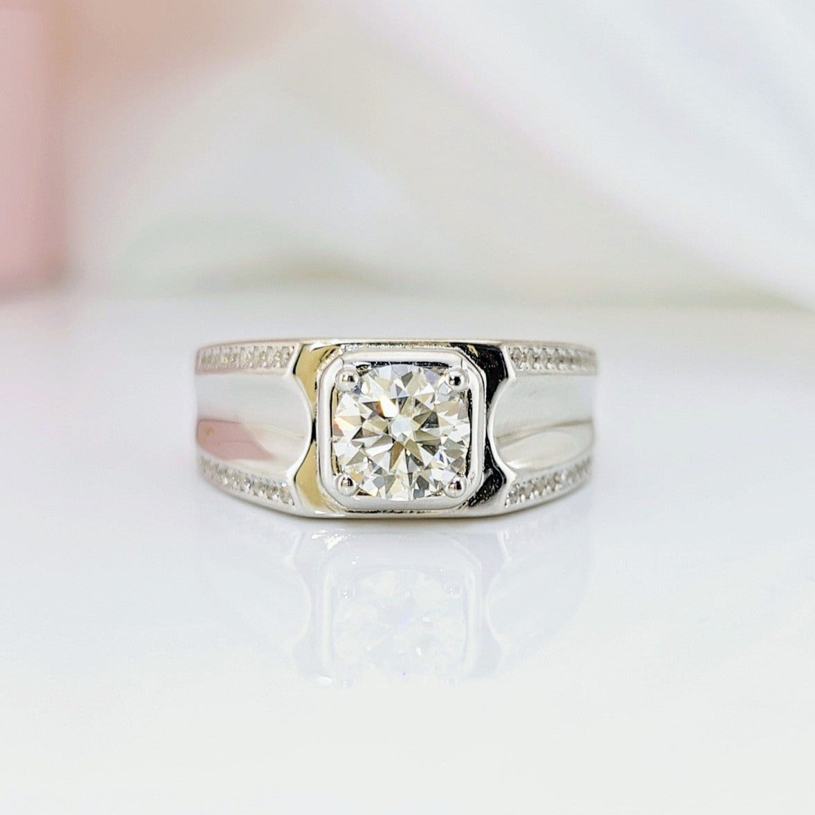 1.0 Ct Round Cut D Color Diamond Option Wedding Band-Black Diamonds New York