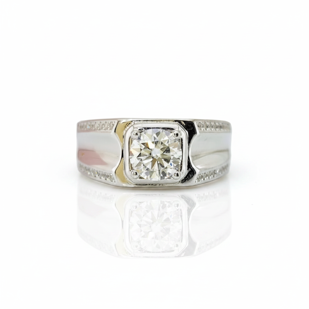 1.0 Ct Round Cut D Color Diamond Option Wedding Band-Black Diamonds New York