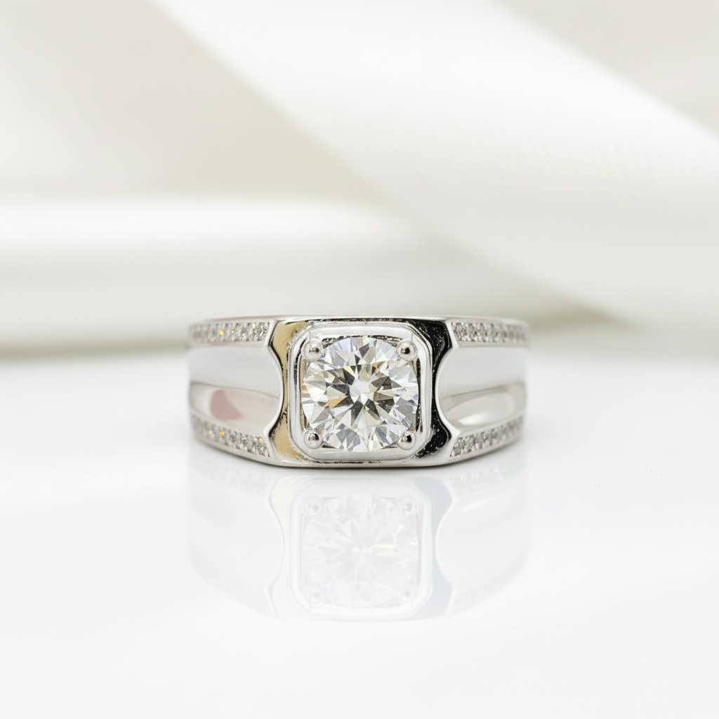 1.0 Ct Round Cut D Color Diamond Option Wedding Band-Black Diamonds New York
