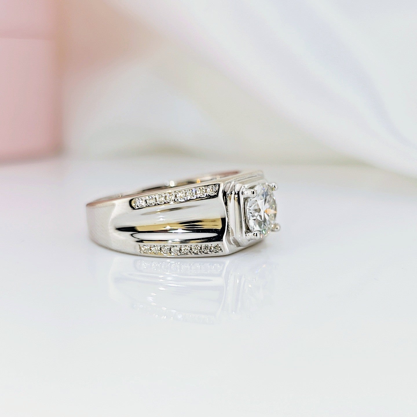 1.0 Ct Round Cut D Color Diamond Option Wedding Band-Black Diamonds New York