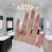 Gorgeous Rose Gold Flamingo Ring-Black Diamonds New York