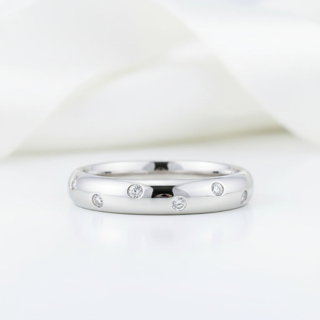 Bezel-Set Diamond Wedding Band-Black Diamonds New York