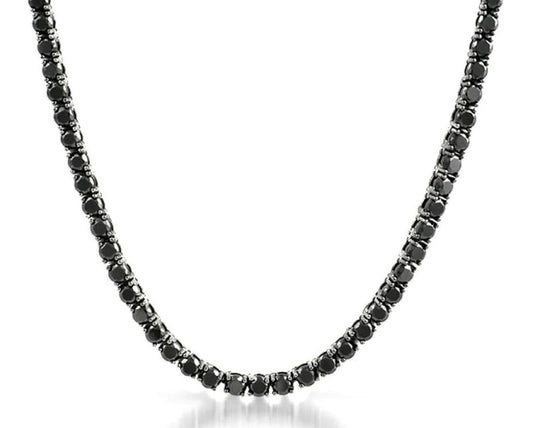 Black Diamond Tennis Necklace-Black Diamonds New York