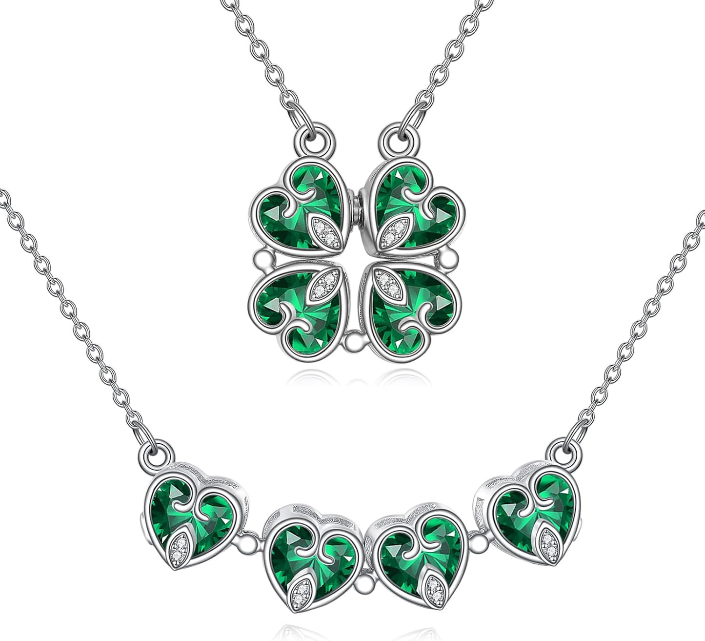 Mother of Pearl Magnetic Clover Heart Necklace - Mesmerize India – Lobaanya  Int