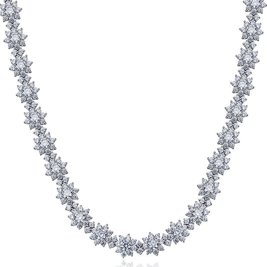 Elegant Flower Shaped Moissanite Diamond Necklace