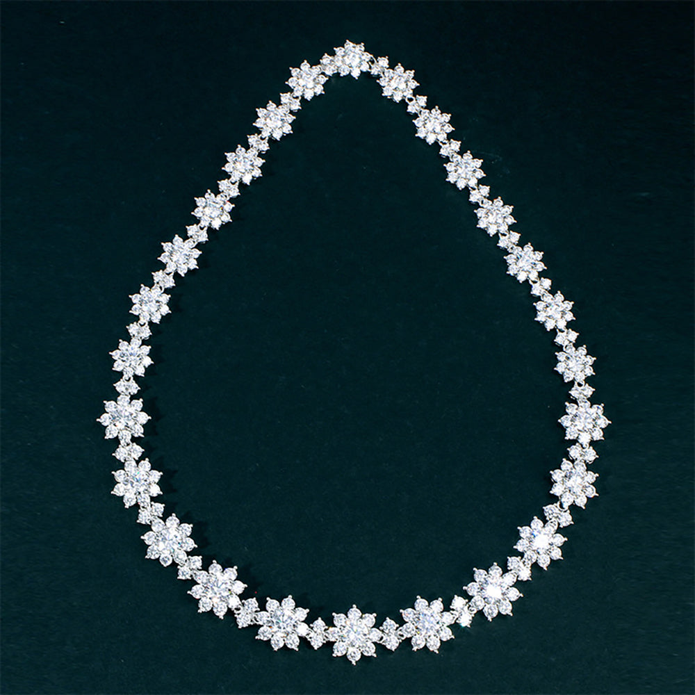 Elegant Flower Shaped Moissanite Diamond Necklace-Black Diamonds New York