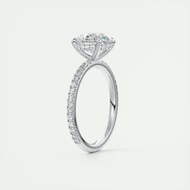 2.0 Ct Moissanite Hidden Halo Engagement Ring-Black Diamonds New York