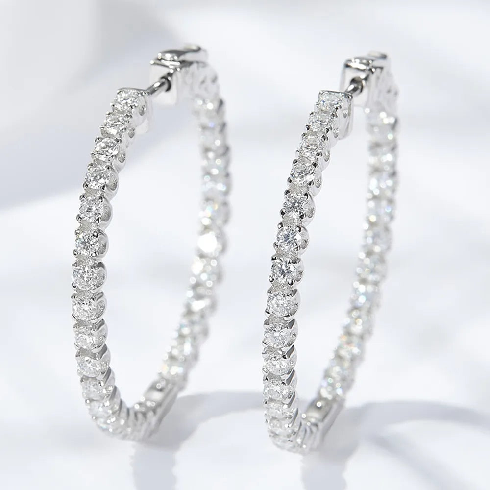 2.5mm Full Diamond Hoop Earrings-Black Diamonds New York