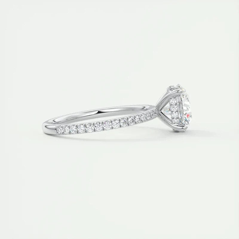 2.0 Ct Moissanite Hidden Halo Engagement Ring-Black Diamonds New York