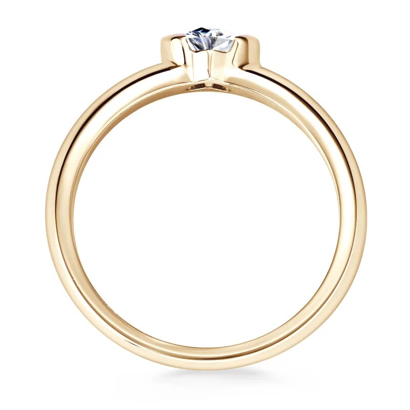 0.5 Ct Heart Cut Moissanite Solitaire Engagement Ring-Black Diamonds New York