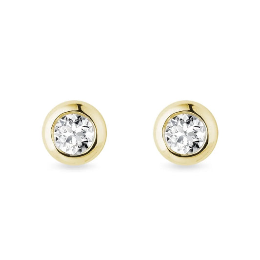 0.5 Ct 5mm D Color Diamond Bezel Stud Earrings-Black Diamonds New York