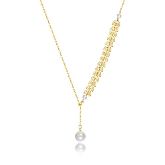Freshwater Pearl 18k Yellow Gold Necklace-Black Diamonds New York