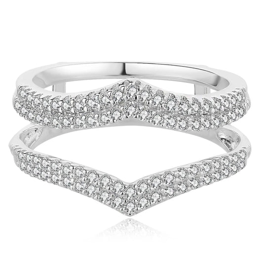 Brilliant Round Cut EVN Diamond Adjustable Wedding Ring Enhancer