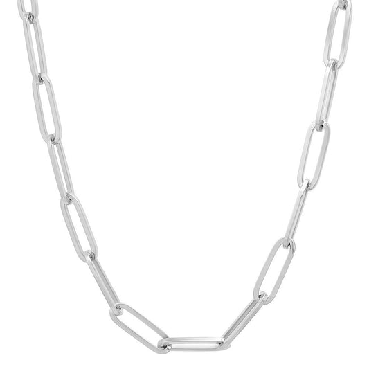 Punk Link Chain Charm Necklace-Black Diamonds New York