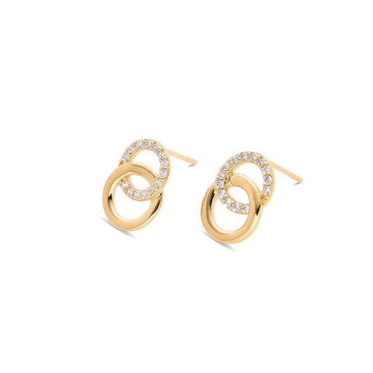 14k Yellow Gold Natural Diamond Stud Earrings-Black Diamonds New York