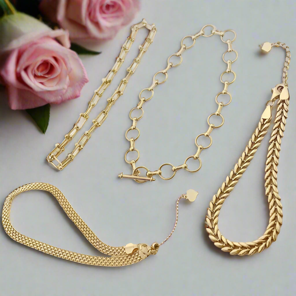 18k Yellow Gold Vintage Chain Bracelet-Black Diamonds New York