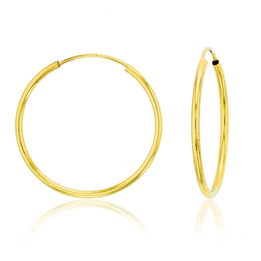18k Yellow Gold Classic Hoop Earrings