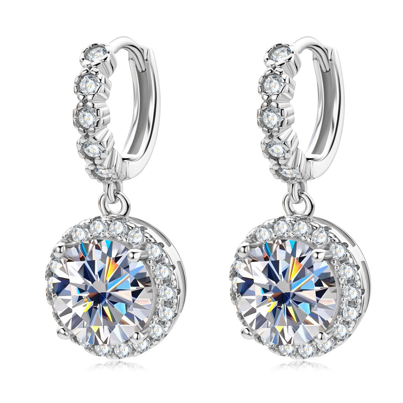 3.0 Ct Round Cut Diamond Drop Earrings-Black Diamonds New York