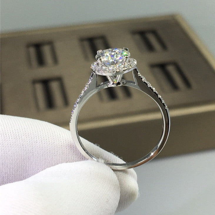 0.5-2ct Round Cut D Color Diamond Engagement Ring-Black Diamonds New York