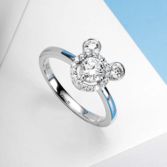 0.5 Ct Round Diamond Mickey Shaped Engagement Ring-Black Diamonds New York