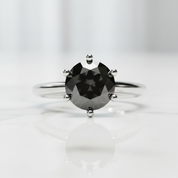 1 Carat Round Cut Black Diamond Option Engagement Ring-Black Diamonds New York