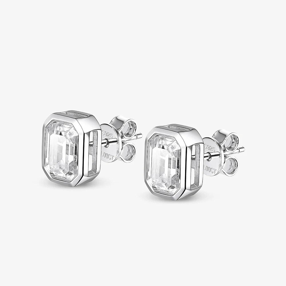 1.0 Ct Emerald Cut Diamond Stud Earrings-Black Diamonds New York