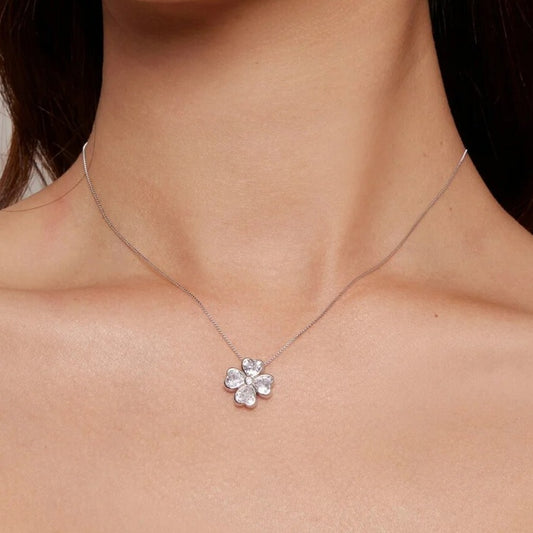 Four Leaf Clover Pendant Necklace with Diamond-Black Diamonds New York