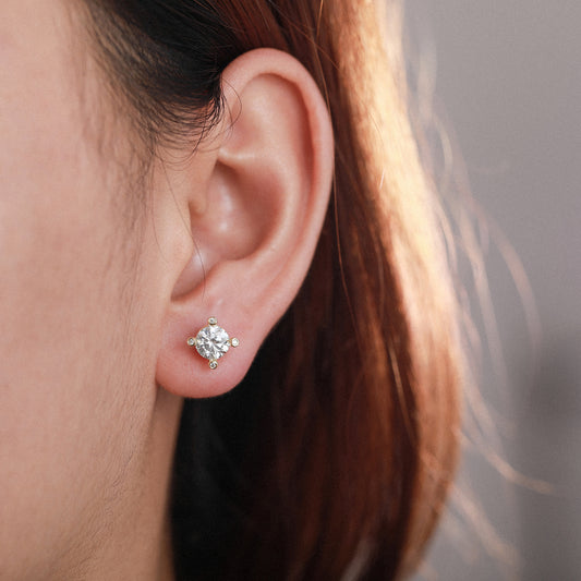 1.0 Ct 6mm Round Diamond Stud Earrings-Black Diamonds New York