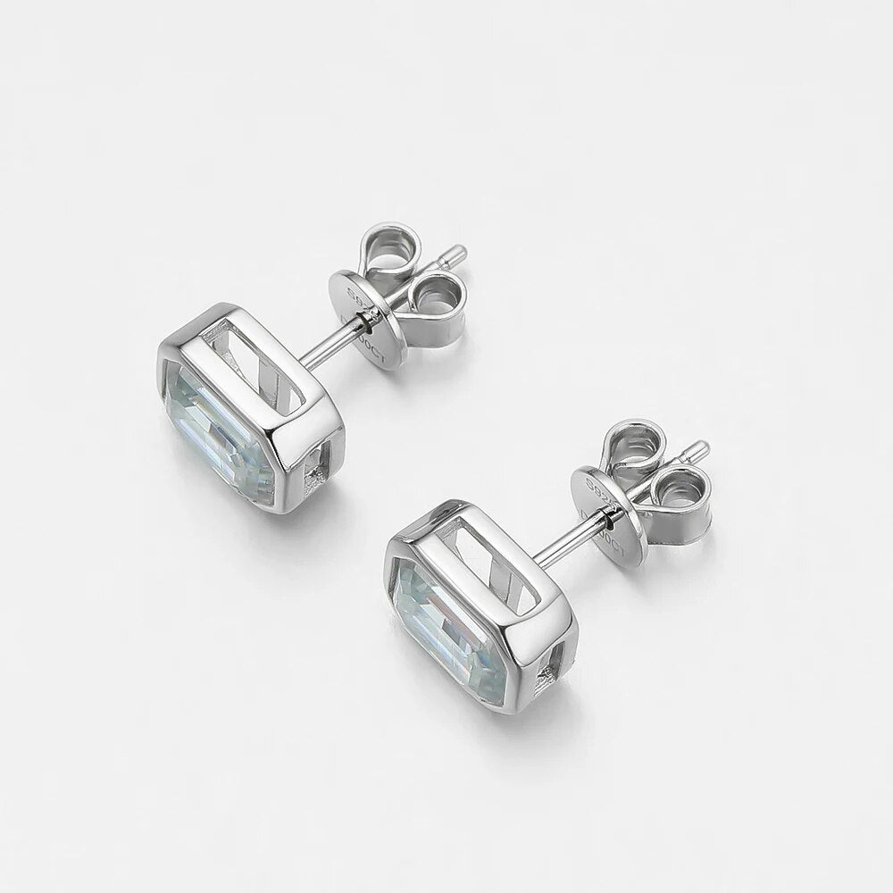 1.0 Ct Emerald Cut Diamond Stud Earrings-Black Diamonds New York