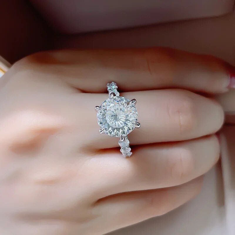 7.3 Ctw Round Diamond Engagement Ring-Black Diamonds New York