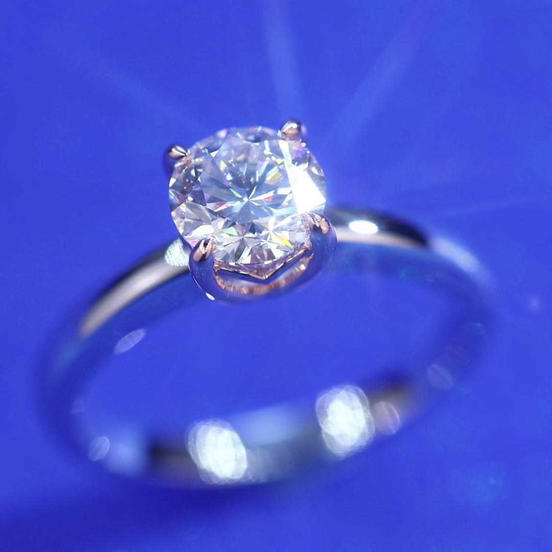 14k Two-Tone Gold 1.0 Ct Lab Grown Diamond Engagement Ring-Black Diamonds New York