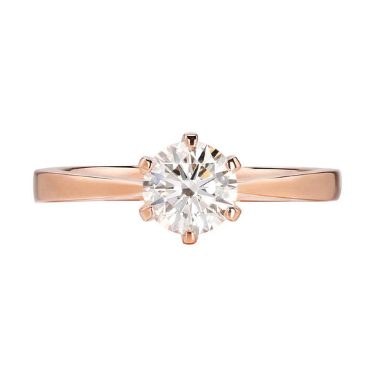 14k Rose Gold 0.8 Ct Lab Grown Diamond Solitaire Engagement Ring-Black Diamonds New York