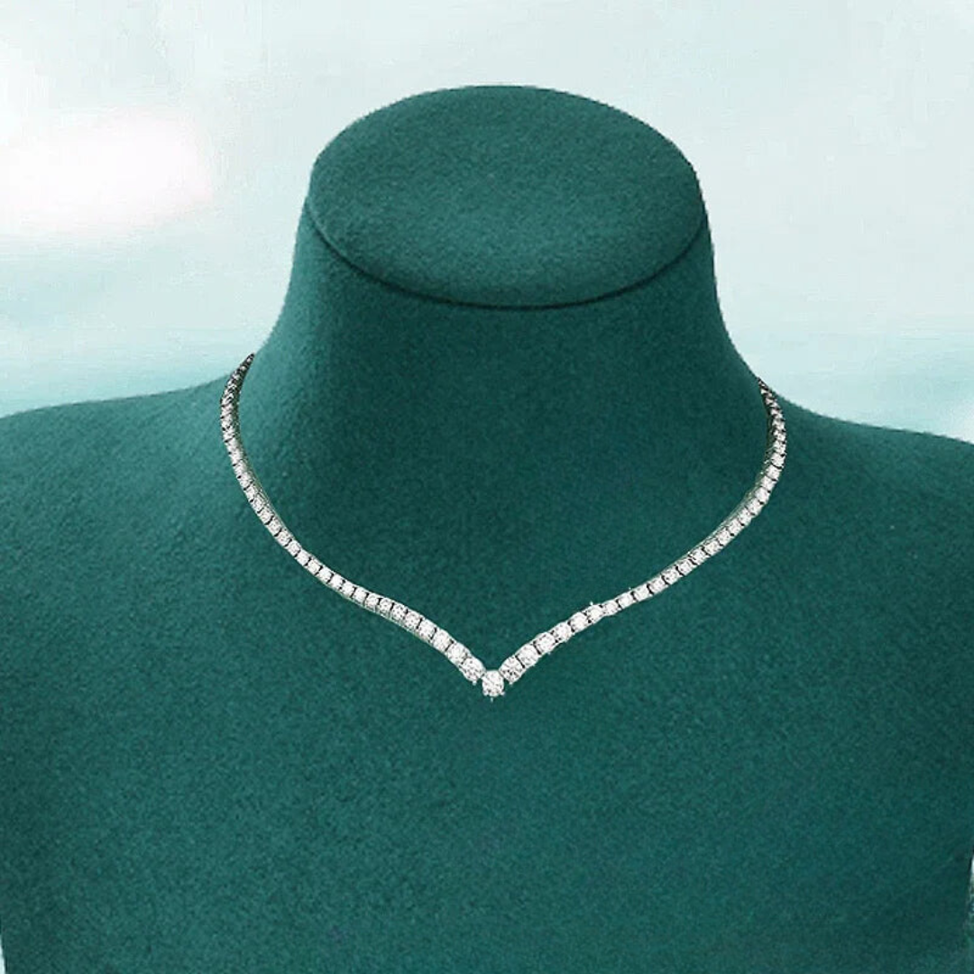 Elegant Round Cut Diamond Tennis Necklace-Black Diamonds New York