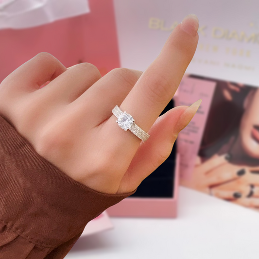Classic 1.0 Ct Moissanite Diamond Engagement Ring-Black Diamonds New York