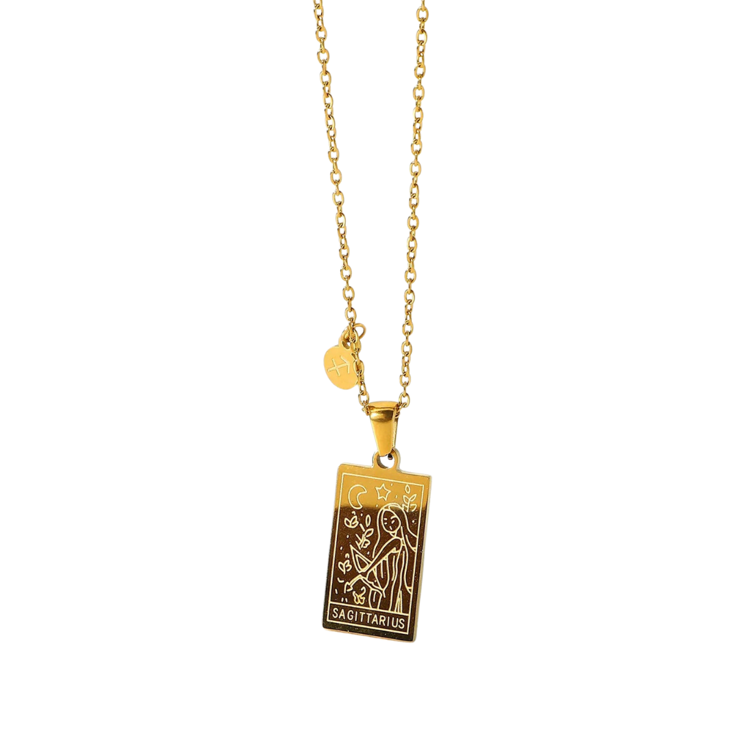 Zodiac Sign Pendant Necklace with Constellation-Black Diamonds New York