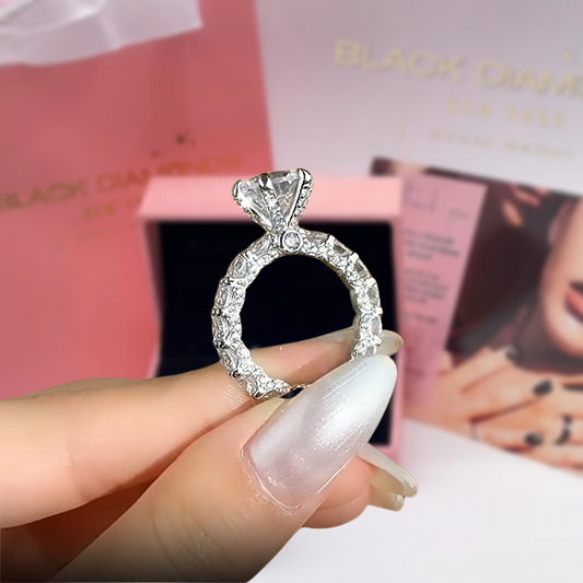 4.0 Ct Round Cut Diamond Engagement Ring-Black Diamonds New York