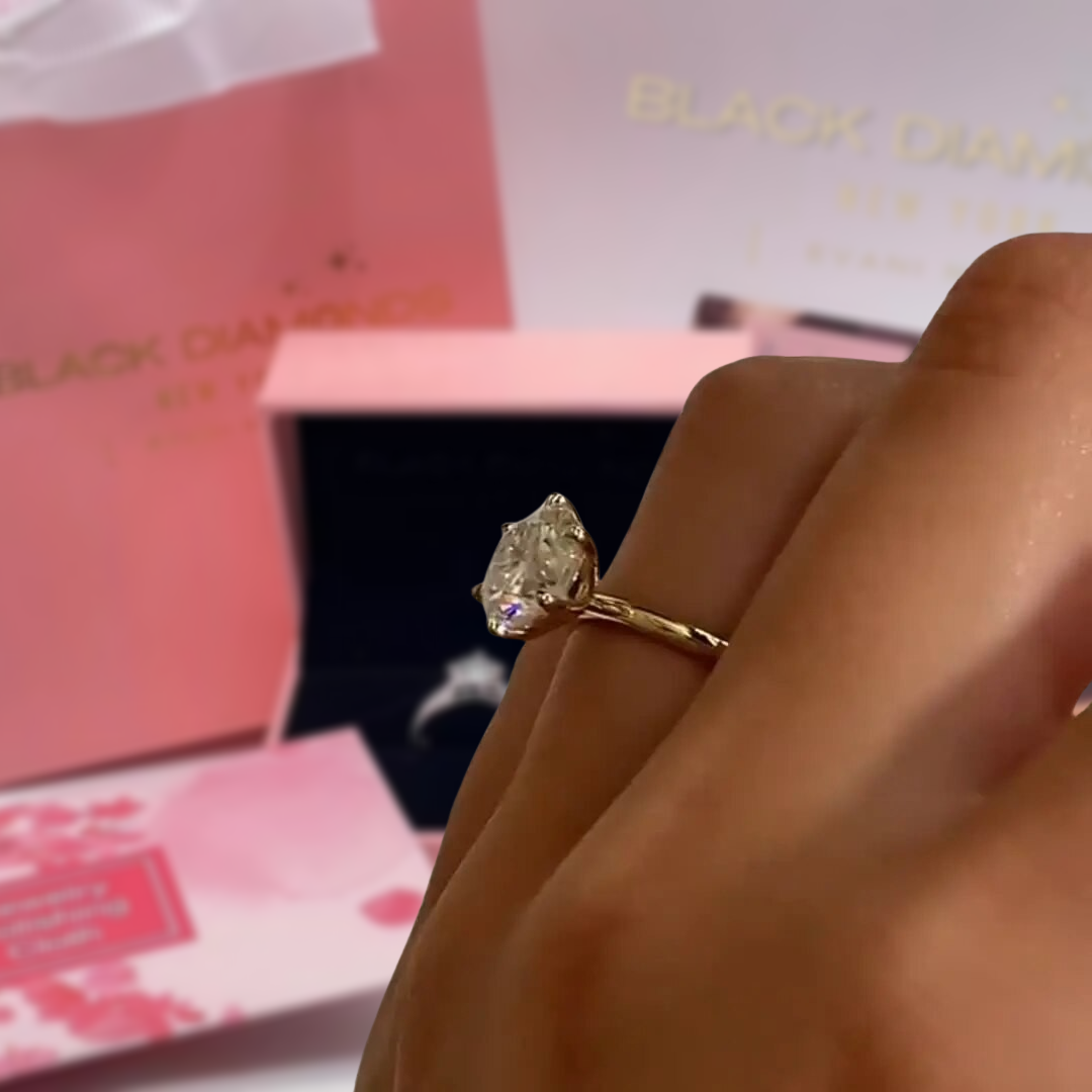 2.5 Ct Brilliant Round Cut Moissanite Engagement Ring-Black Diamonds New York