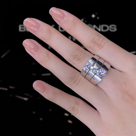 Solid 14k White Gold 1.0 Ct Diamond Wedding Band-Black Diamonds New York
