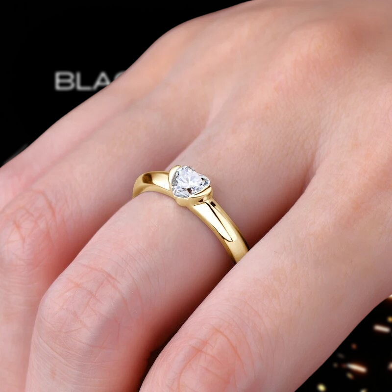 0.5 Ct Heart Cut Moissanite Solitaire Engagement Ring-Black Diamonds New York