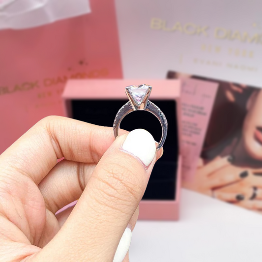 Gorgeous Round Cut Diamond Engagement Ring-Black Diamonds New York