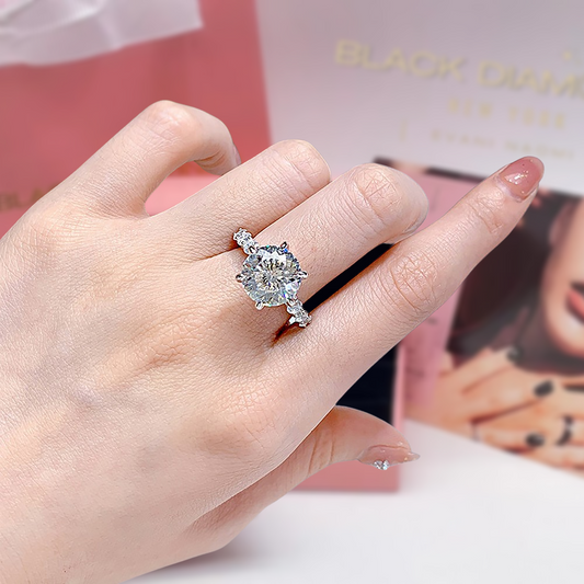 5.0 Ct Hundred Face Cut Diamond Engagement Ring-Black Diamonds New York